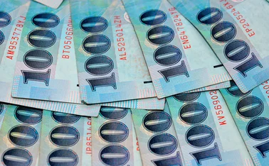 Close-up of 1000 TWD notes